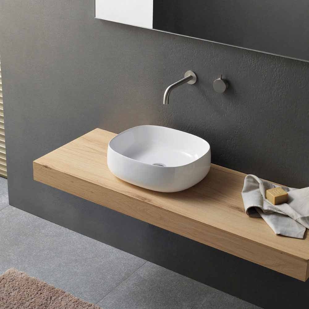 Arbeitsplatte Waschbecken In Weißer Keramik Modern Oval Design - Tune3 pertaining to Badezimmer Waschbecken Modern